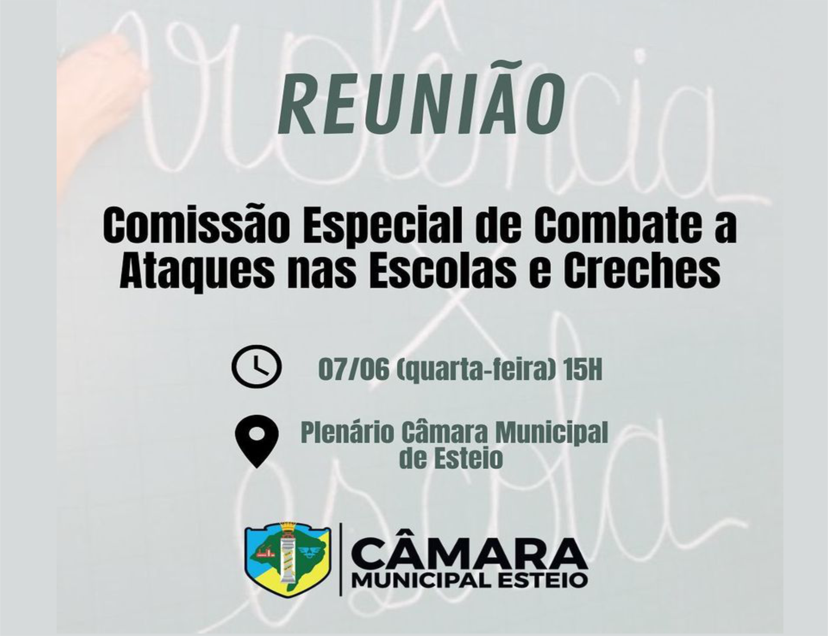 Reunião vai tratar Plano de Combate a Ataques nas Escolas e Creches amanhã