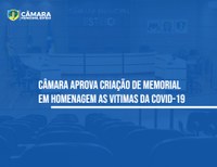 Câmara aprova criação de memorial em homenagem as vitimas da COVID-19