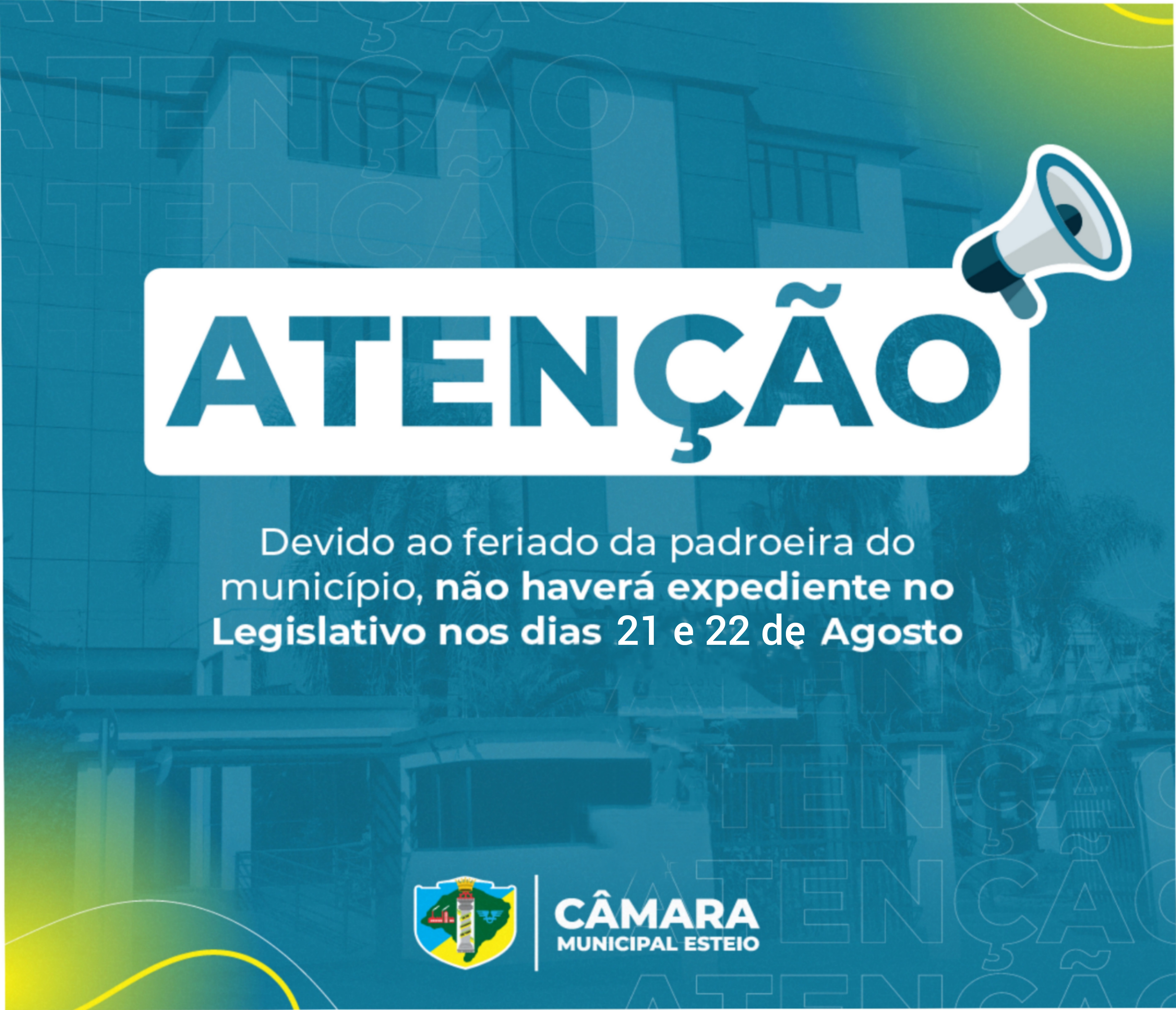 Câmara Municipal vai fechar no feriado da padroeira do município