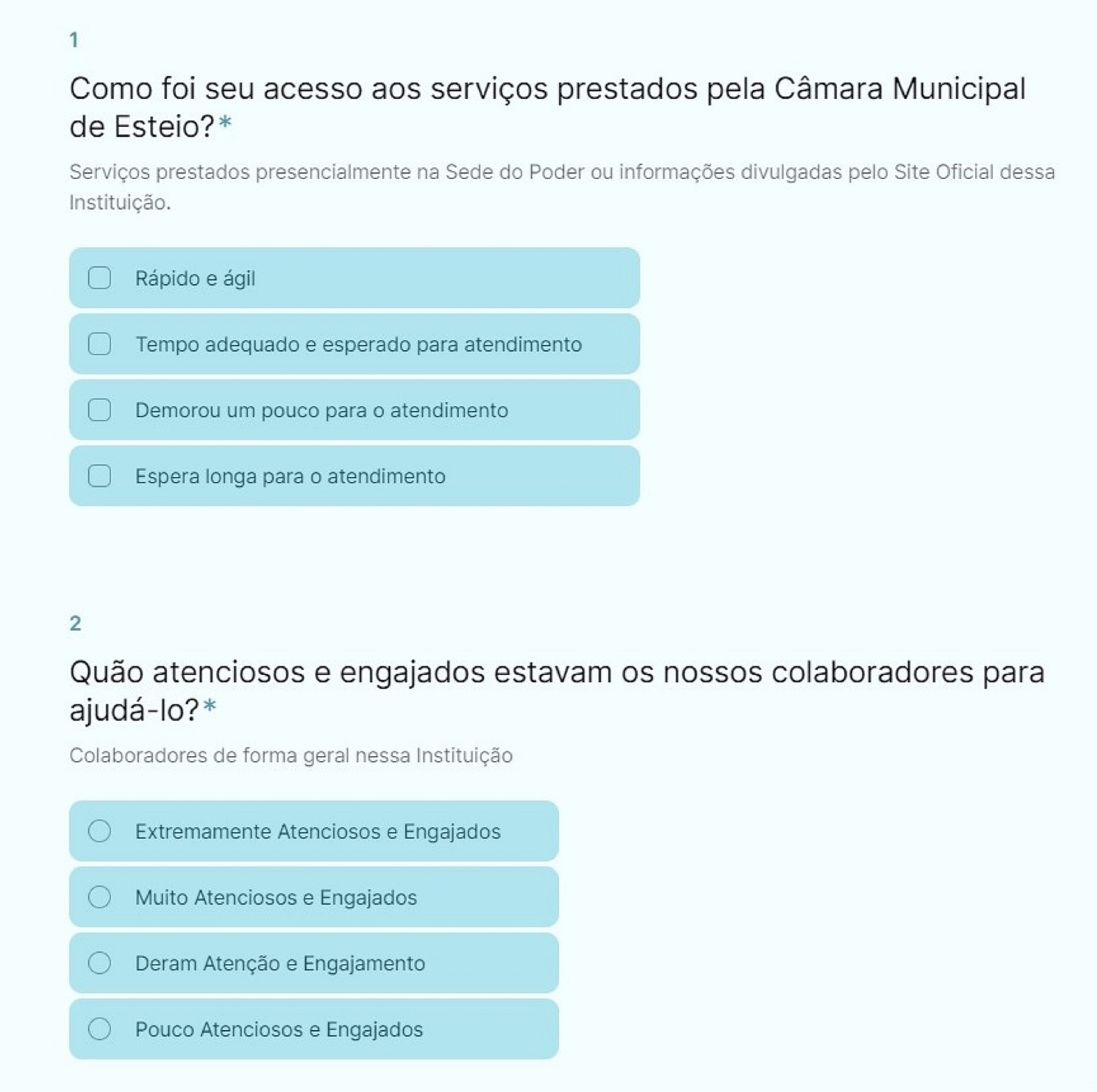 Sugestões, críticas? Responda nossa pesquisa de opinião!