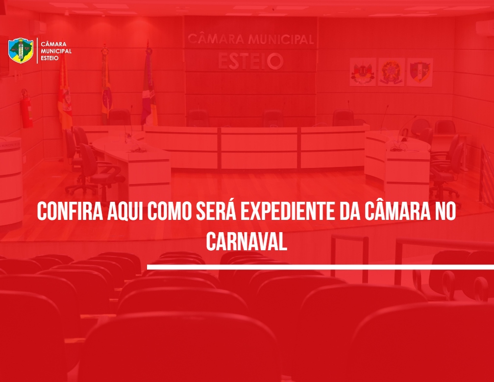 Veja como será o funcionamento da Câmara durante o carnaval