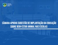 Vereador sugere implantação de educação sobre bem-estar animal em escolas municipais 